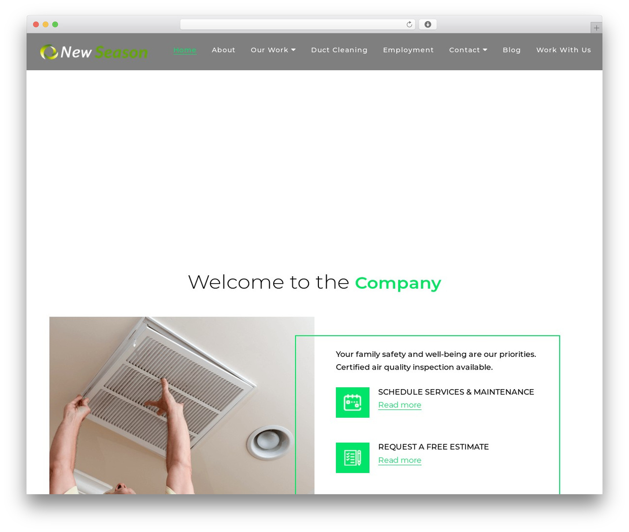 WordPress theme Code Calibre - newseasonhvac.com