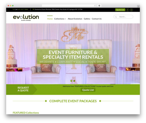 WordPress website theme Evolution - evolutioneventrentals.com