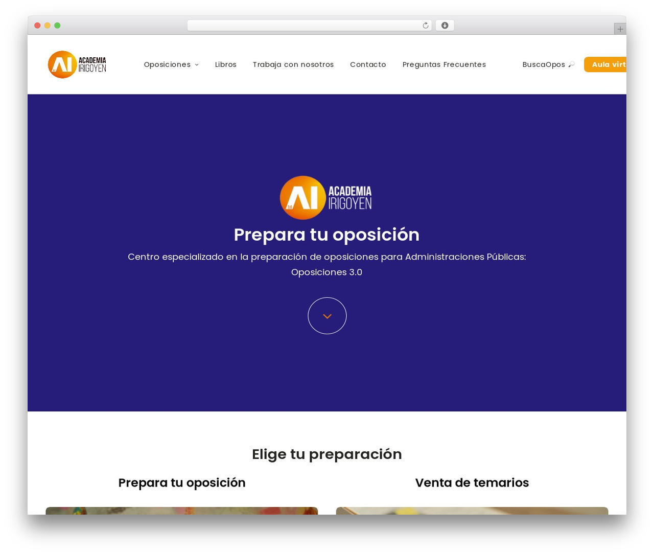 Theme WordPress Academia Irigoyen - academiairigoyen.com
