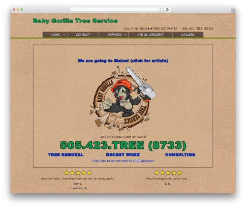 The HTML5 Reset Theme WordPress theme - babygorillatreeservice.com