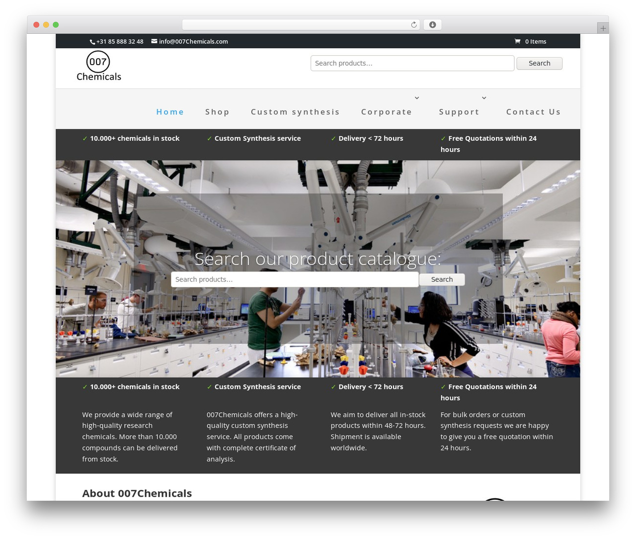 Theme WordPress Divi - 007chemicals.com