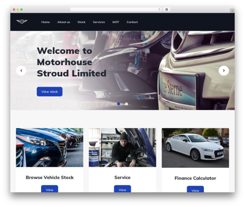Vehica WordPress theme - motorhousestroud.com