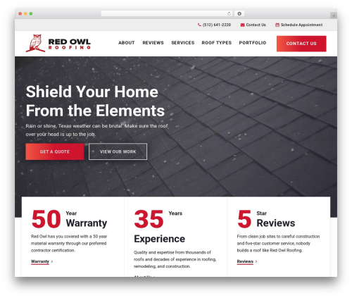 Voodoo WordPress theme - redowlroofing.com