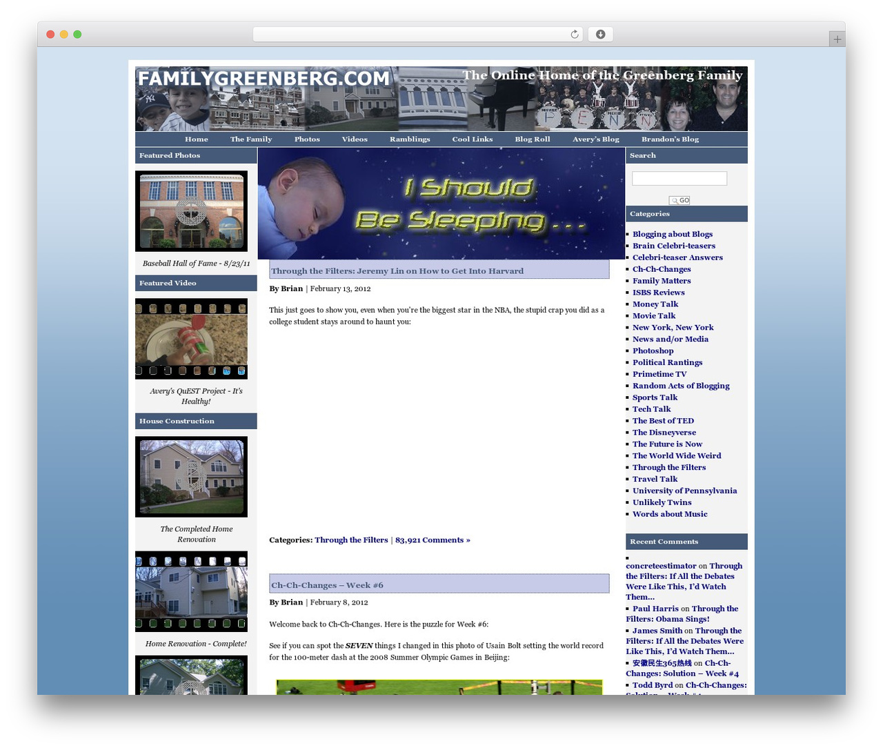 Fixed Width Greenberg Theme WordPress theme - familygreenberg.com