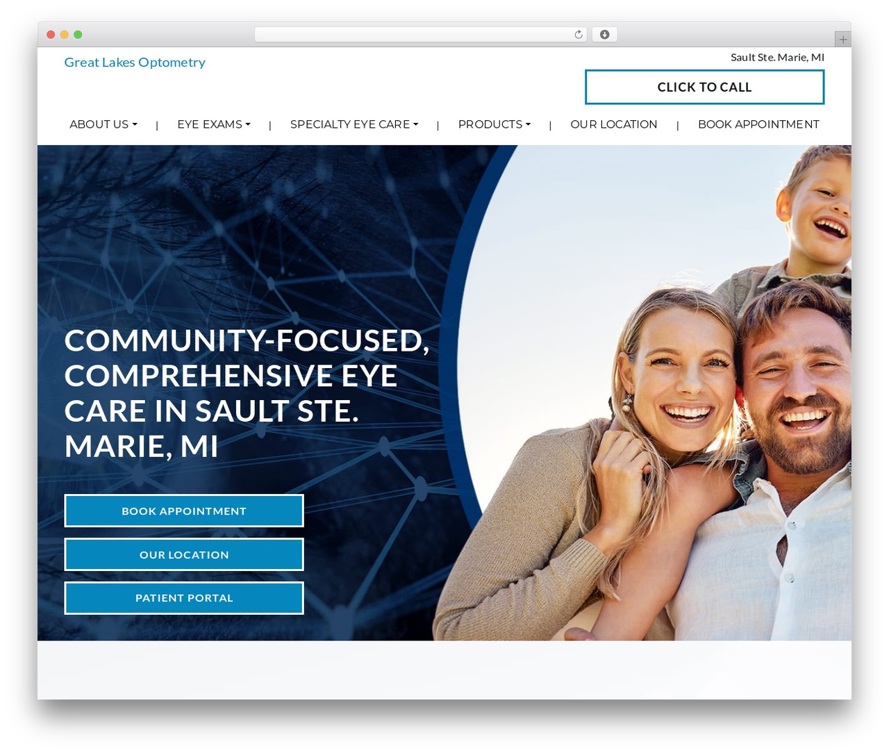 CustomStrap WordPress theme - greatlakesoptometry.com