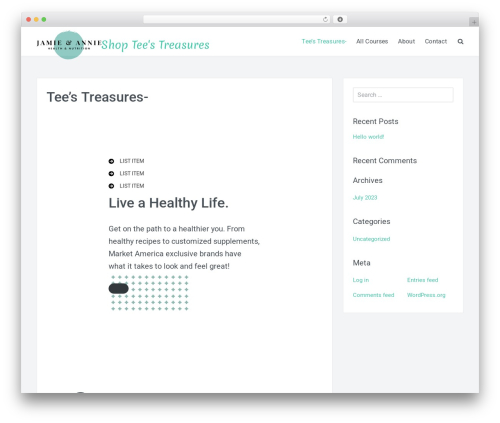 WordPress theme Wellness - shopteestreasures.net