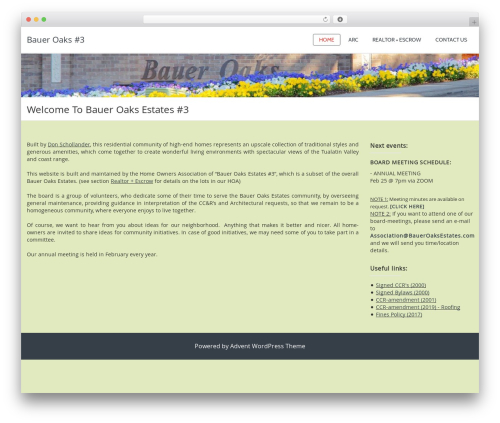 Advent WordPress theme - baueroaksestates.com
