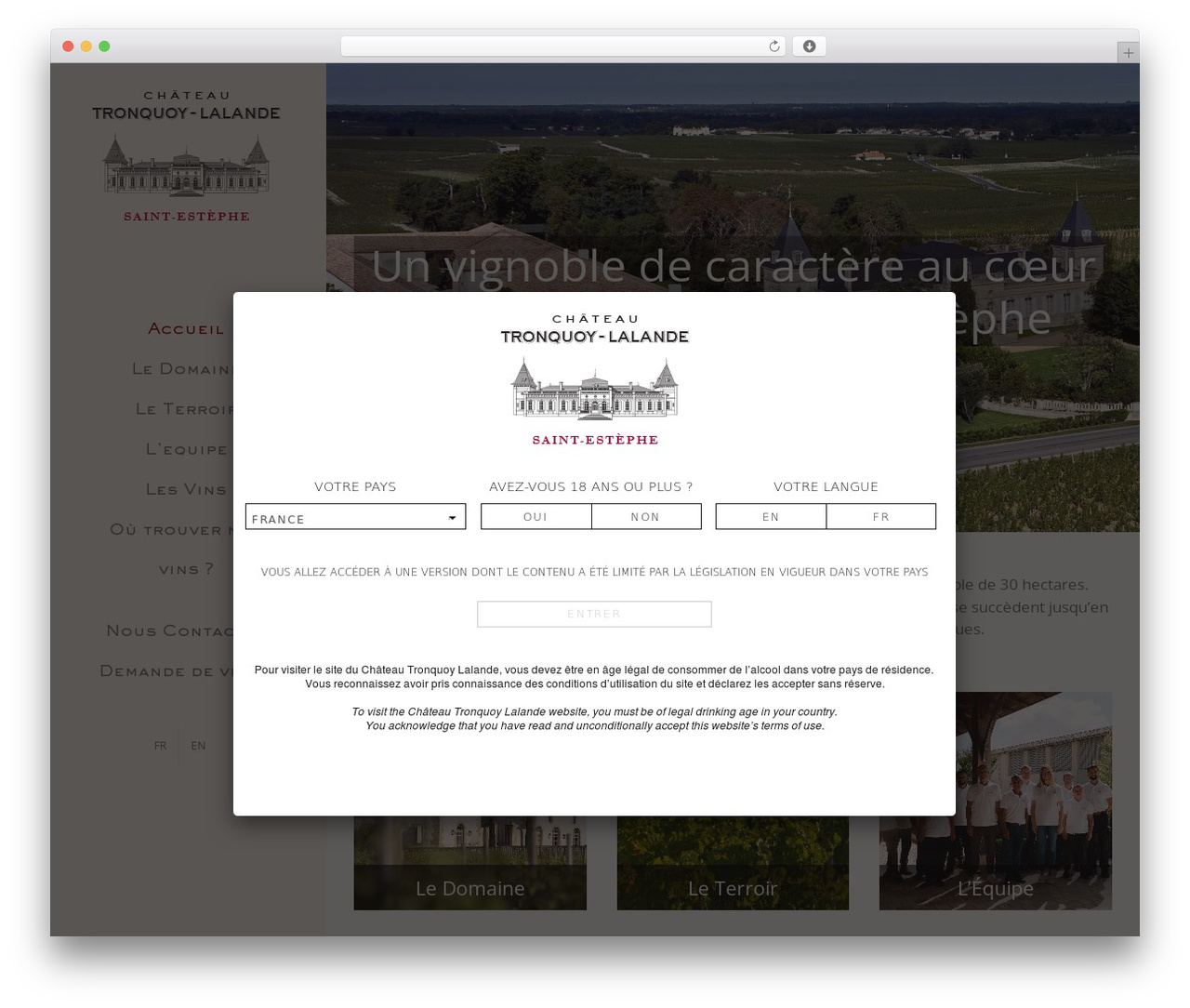 Avada WordPress theme - tronquoy-lalande.com