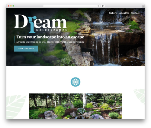 Create WordPress page theme - dreamwaterscapes.com