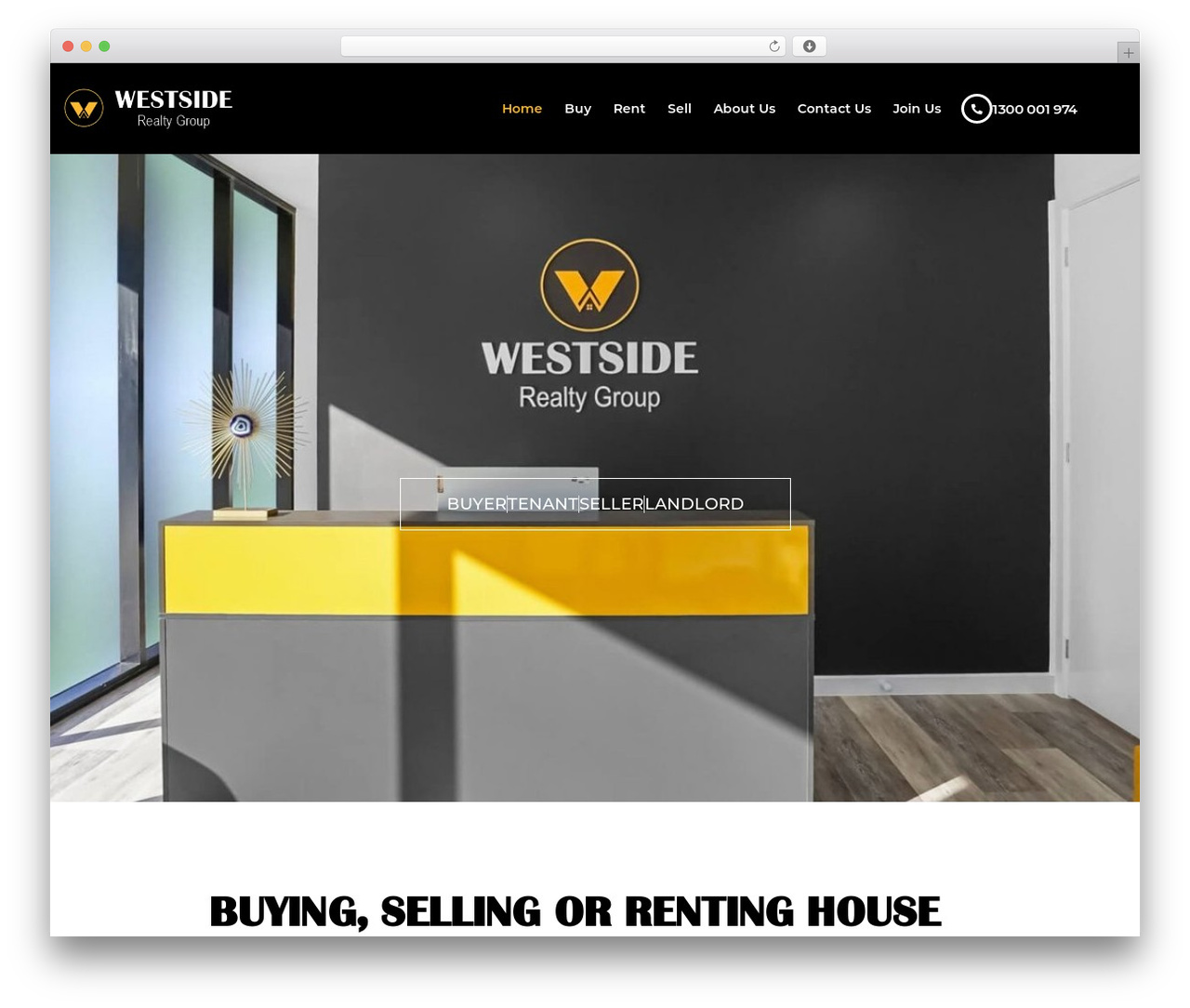 Customtheme WordPress page theme - westsiderealtygroup.com.au
