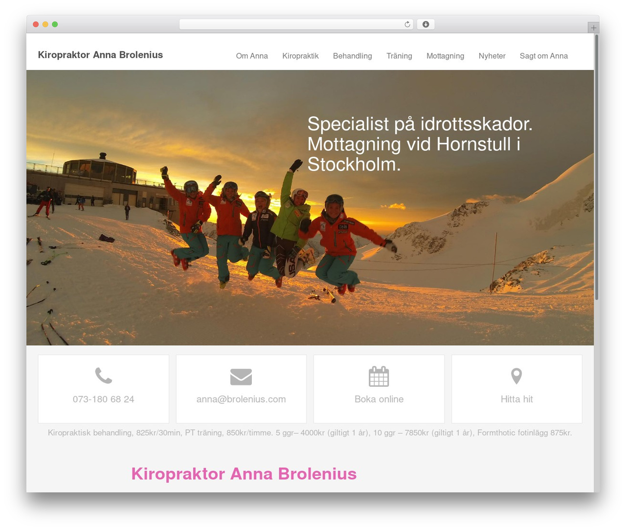 Theme WordPress Upper Eight - kiropraktorannabrolenius.com