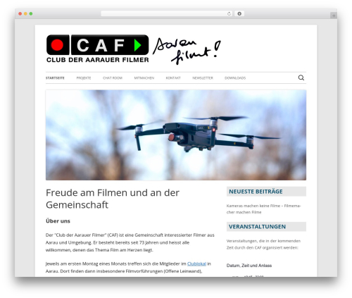 Tiny Framework WordPress website theme - aaraufilmt.ch