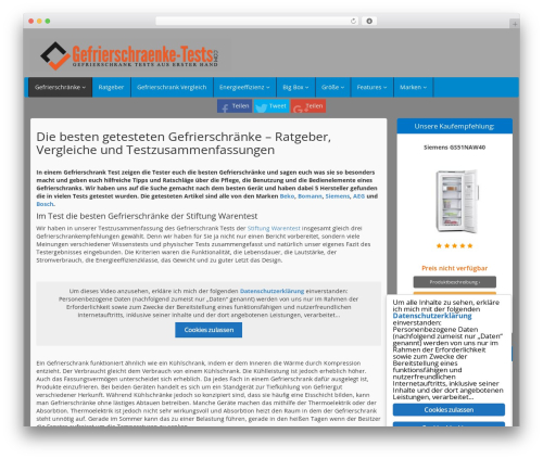 Affiliate-Theme WordPress theme design - gefrierschraenke-tests.com