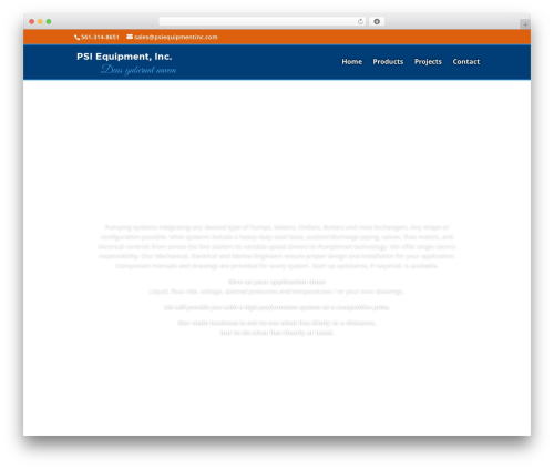 Divi WordPress theme - psiequipmentinc.com