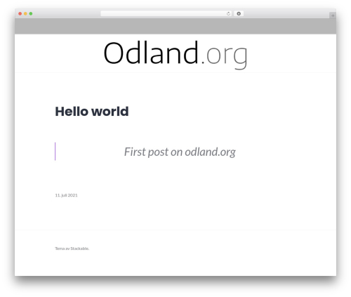 Stackable best free WordPress theme - odland.org