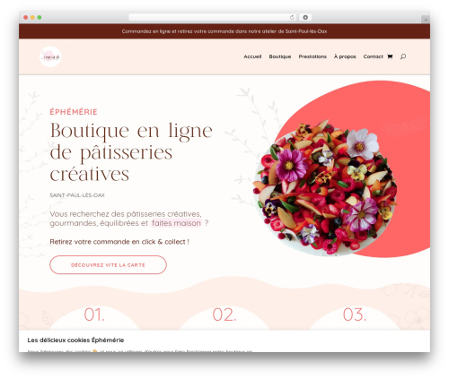 Divi theme WordPress - www.ephemeriepatisserie.fr