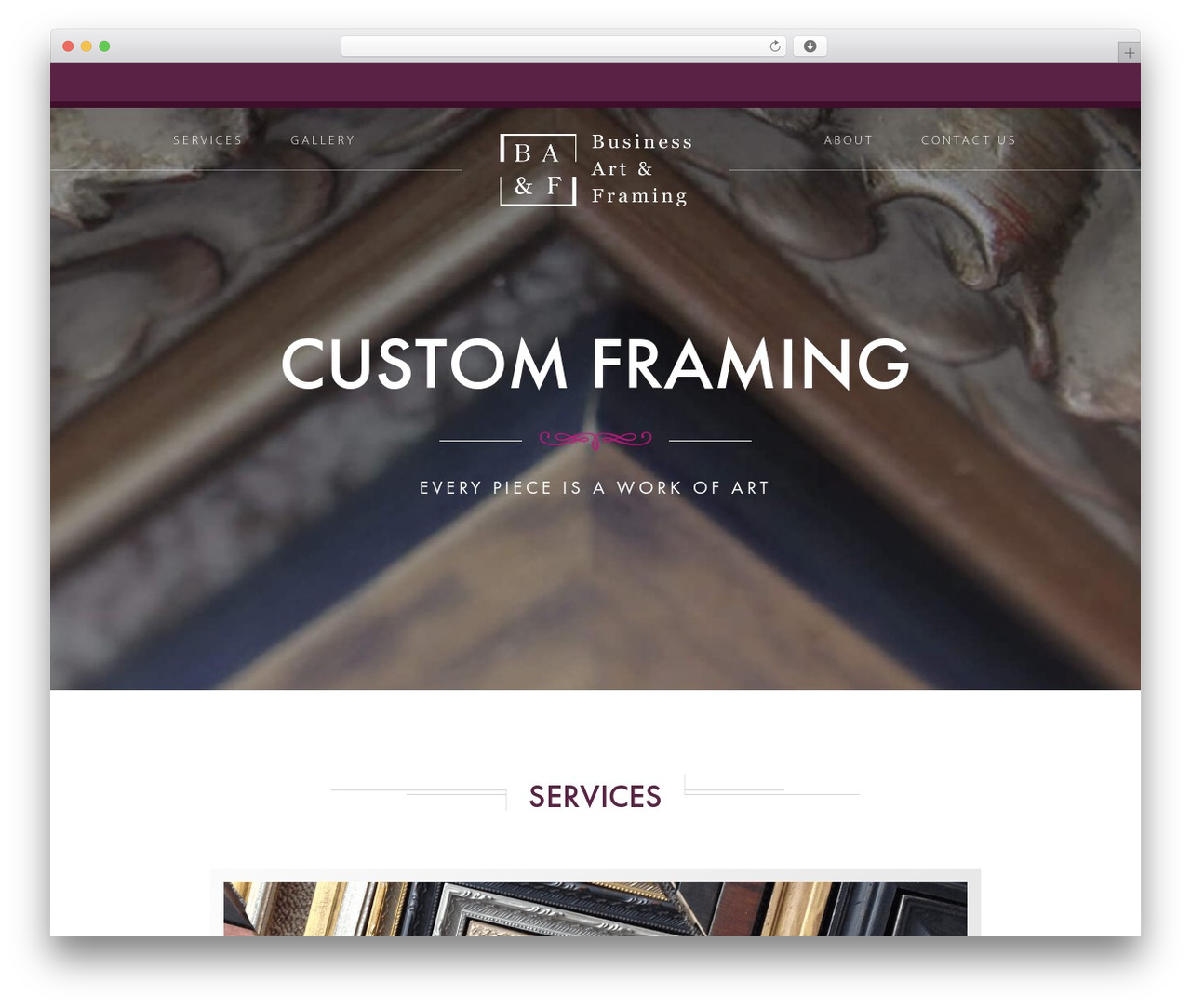 Theme WordPress BAF - businessartandframing.com