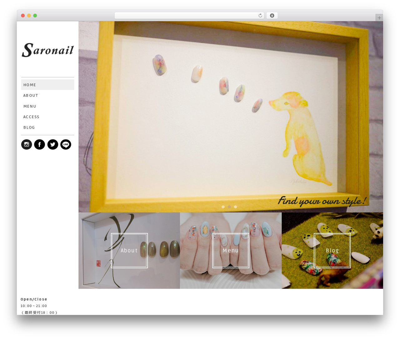 WordPress theme 【028】ヘアサロン - saronail.com