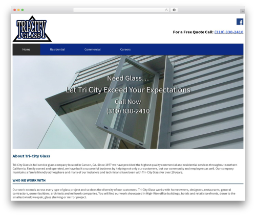 Haloe top WordPress theme - tricityglass.net