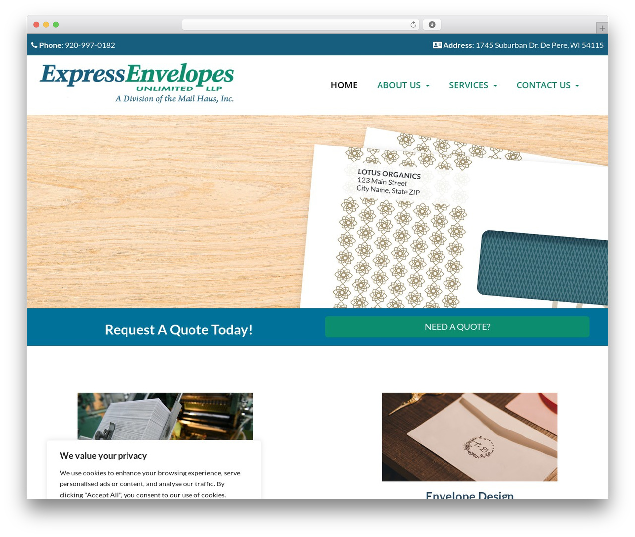 WordPress theme Express Envelopes - expressenvelopesunlimited.com