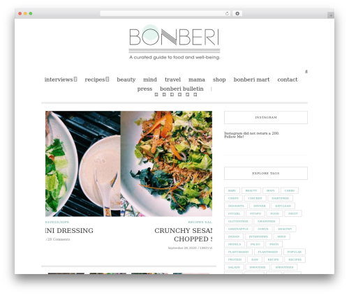 Best WordPress theme Solstice - bonberi.com