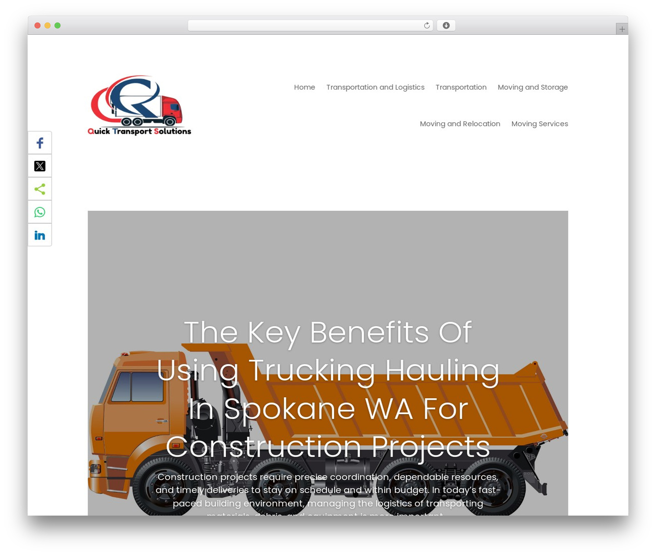 Divi theme WordPress - quicktransportsolutions.org