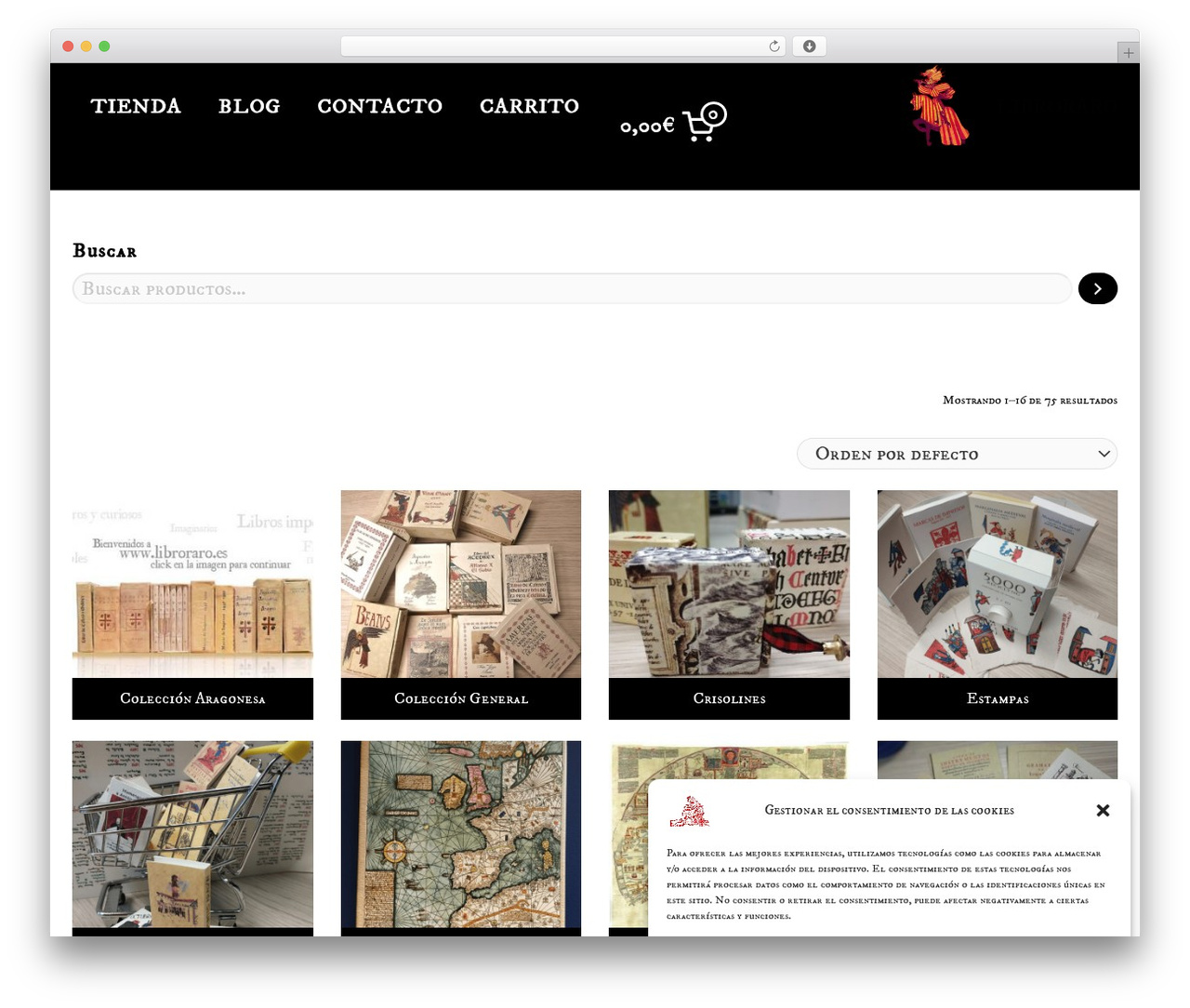 Lambda WordPress page theme - libroraro.es