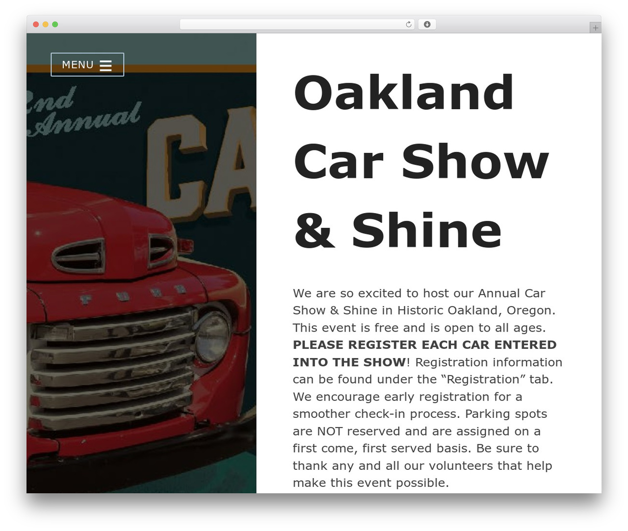 MidDay WordPress theme - oaklandcarshow.org