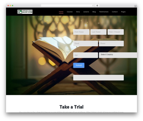 WordPress theme Tutorpro - aronlinetutor.com