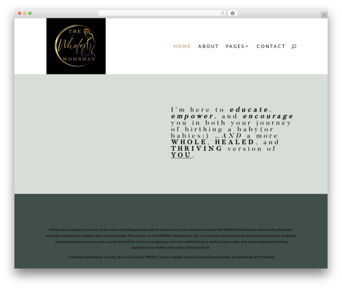 Divi WordPress theme - thewholewombman.com