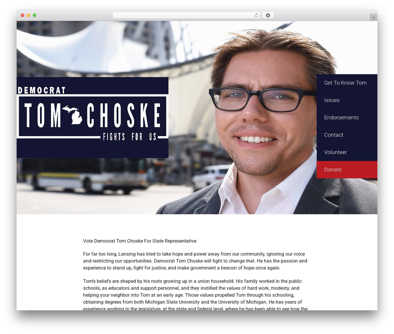 FrontRunner WordPress theme - votechoske.com FrontRunner WordPress theme - votechoske.com