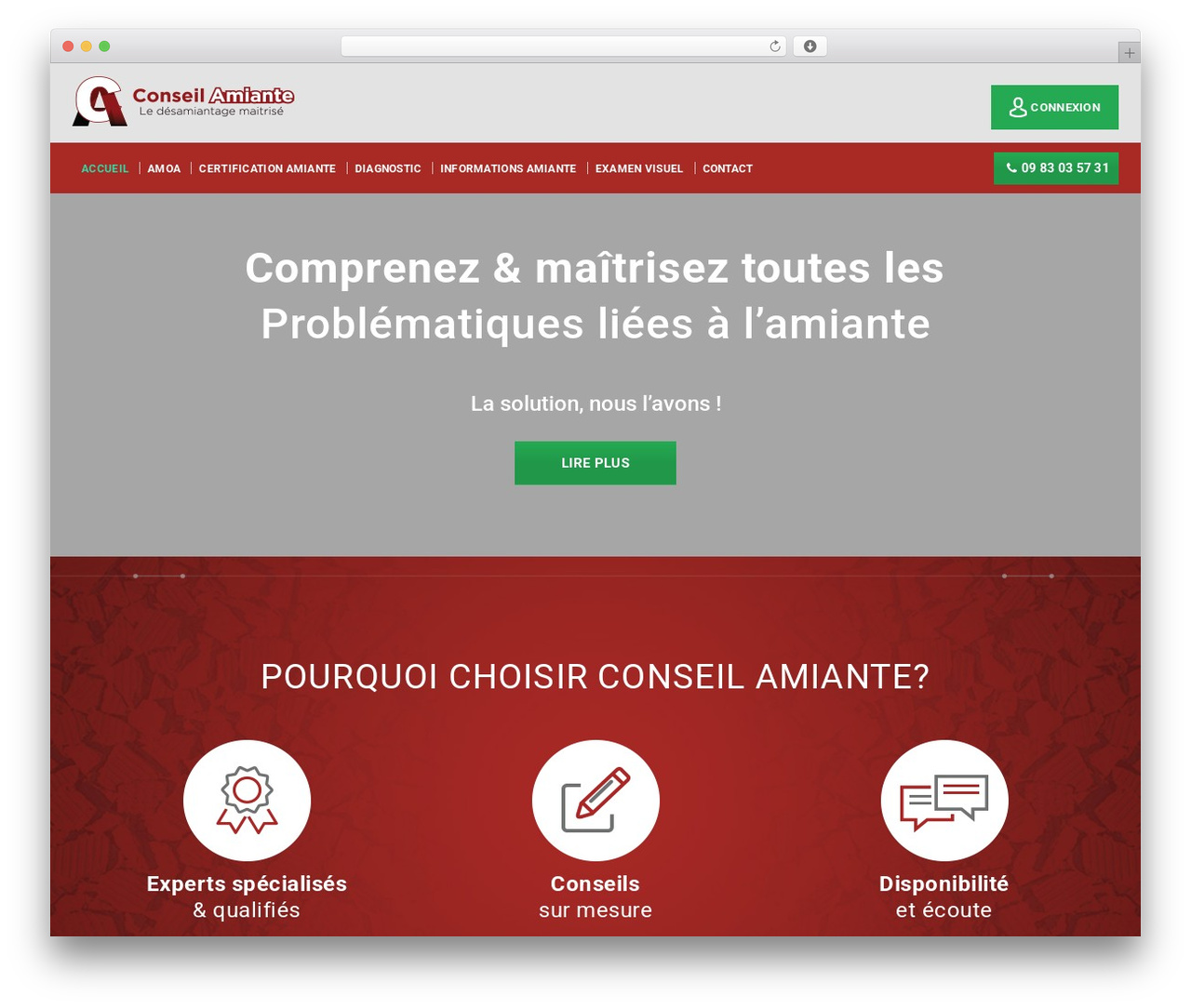 Learn WordPress theme - conseilamiante.fr