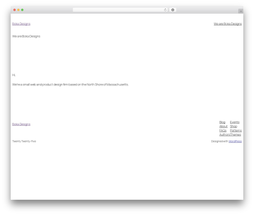 Twenty Twenty-Five WordPress theme - bokadesigns.com