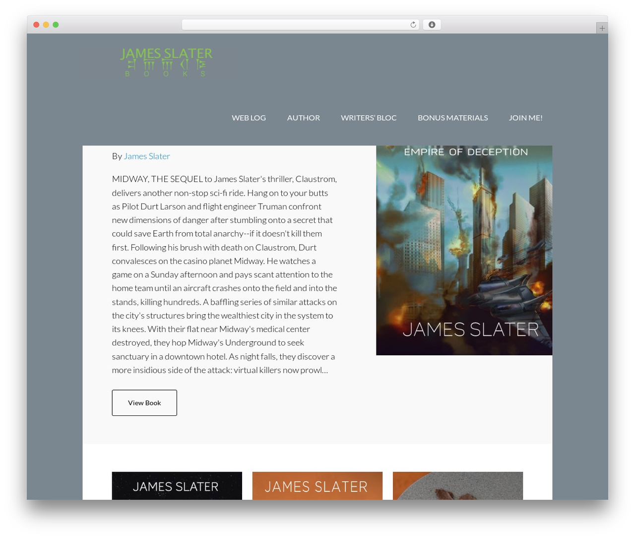 Author Pro Theme theme WordPress - jamesslaterbooks.com
