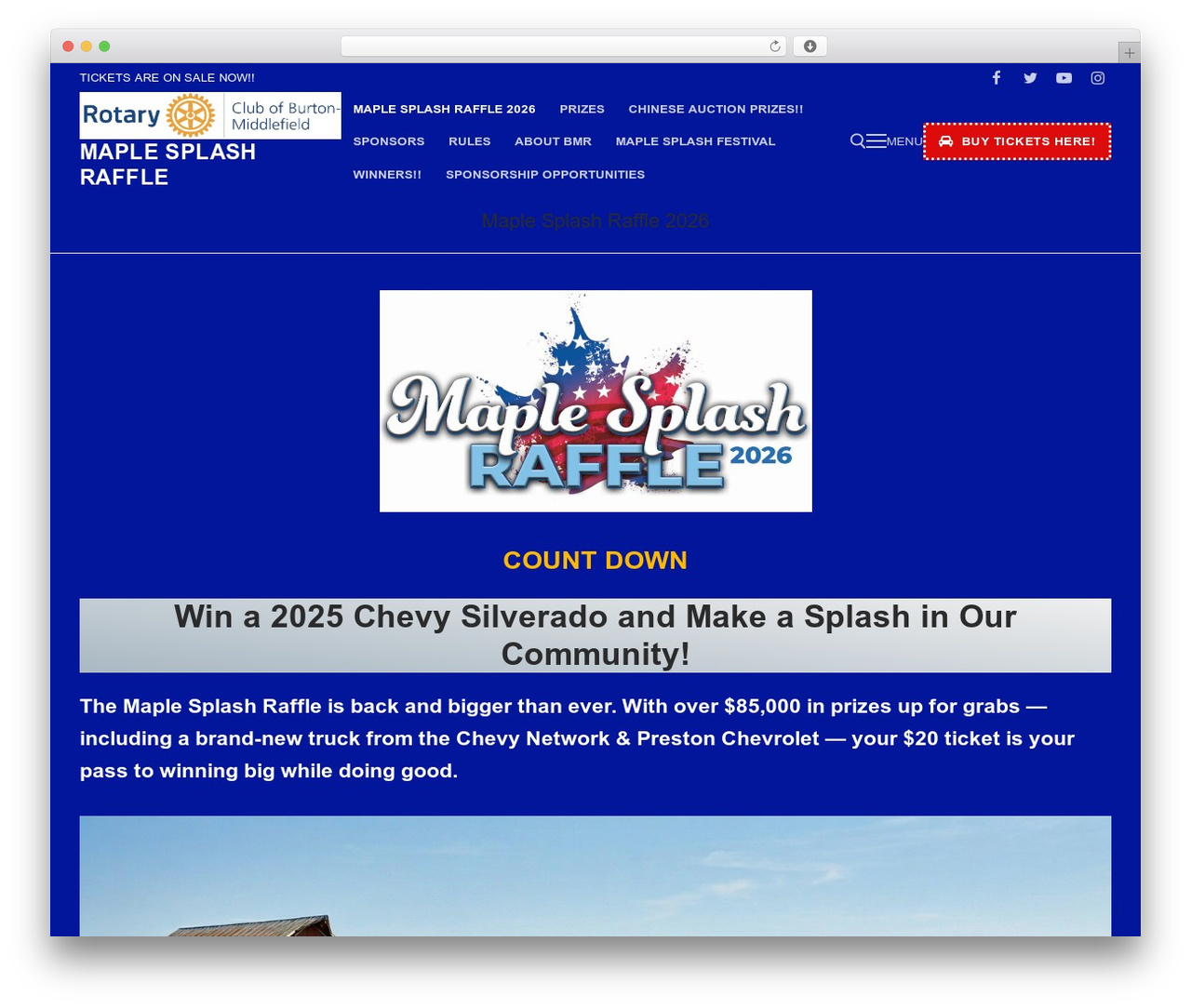 Customify WordPress theme - maplesplashraffle.com