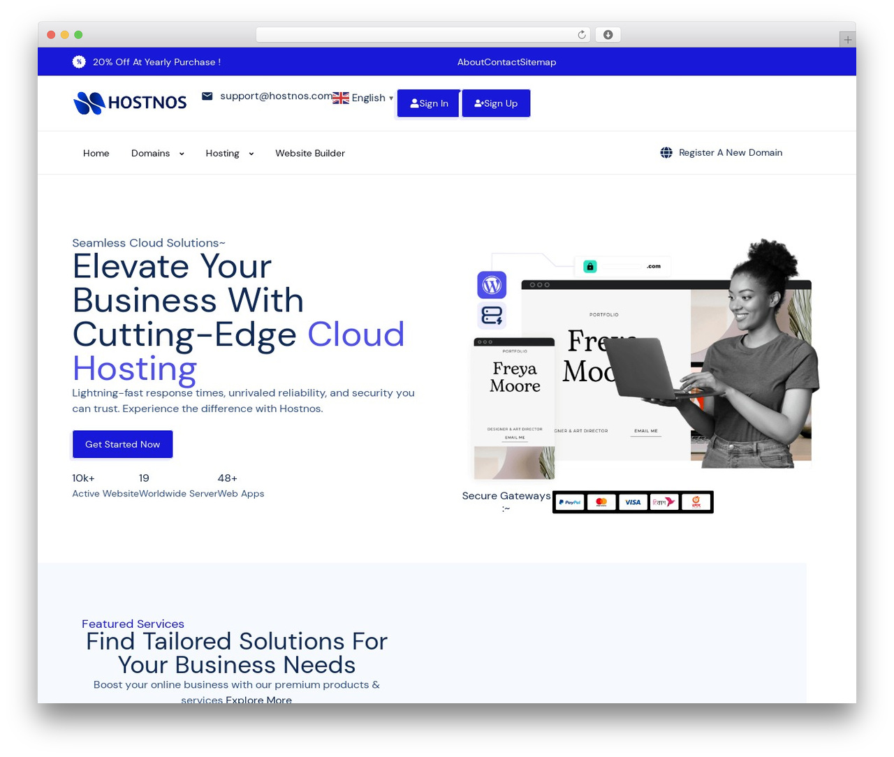 WordPress theme Hostnos - hostnos.com