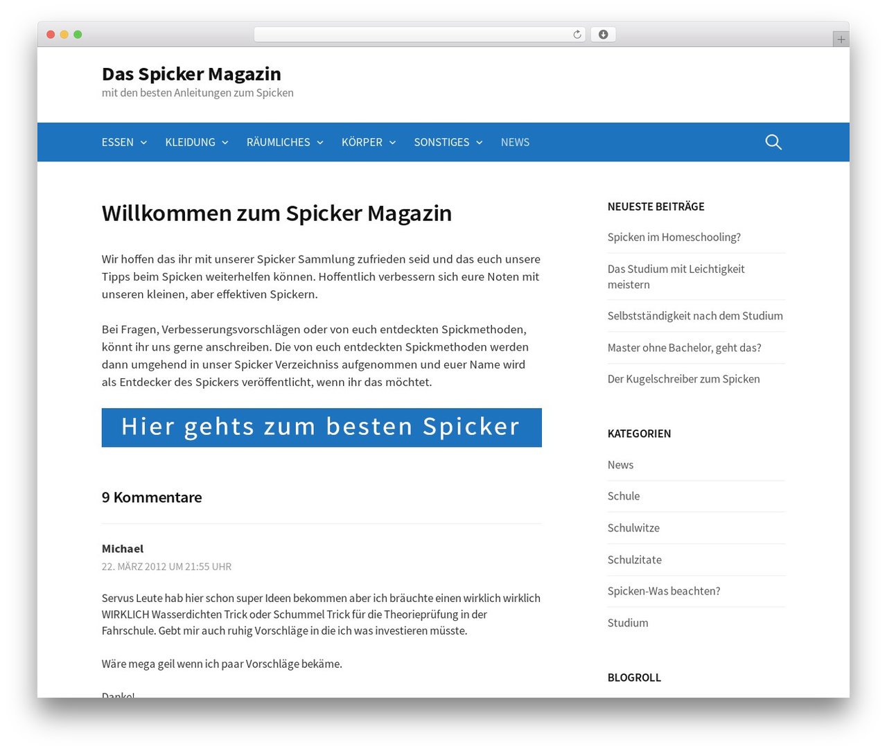 First WordPress theme - spicker-spicken.de