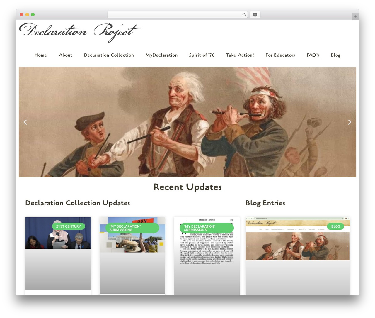 Hello Elementor WordPress theme design - declarationproject.org
