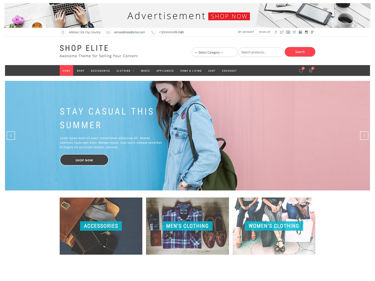 Shop Elite Child WordPress ecommerce theme
