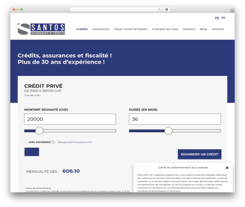 WP Bootstrap Starter WordPress theme design - credits-assurances.ch