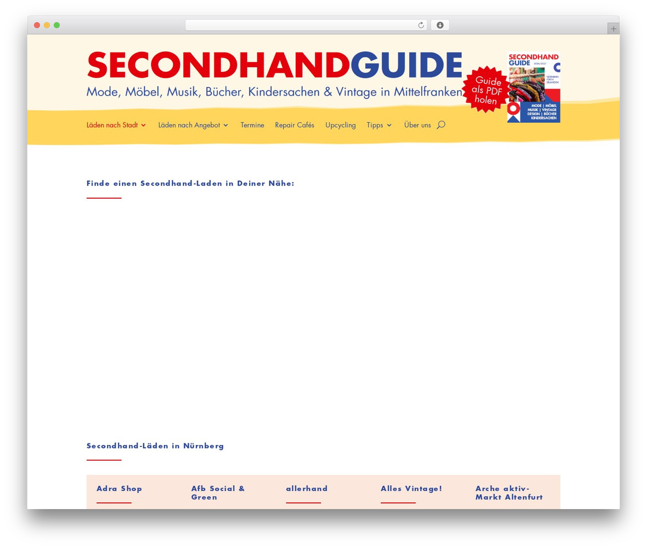 SecondHandGuide WordPress theme design - secondhandguide.org