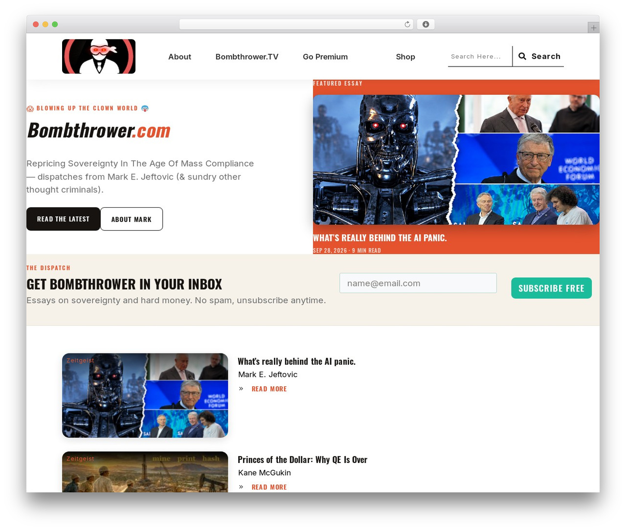 Thrive Theme Builder WordPress theme - bombthrower.com