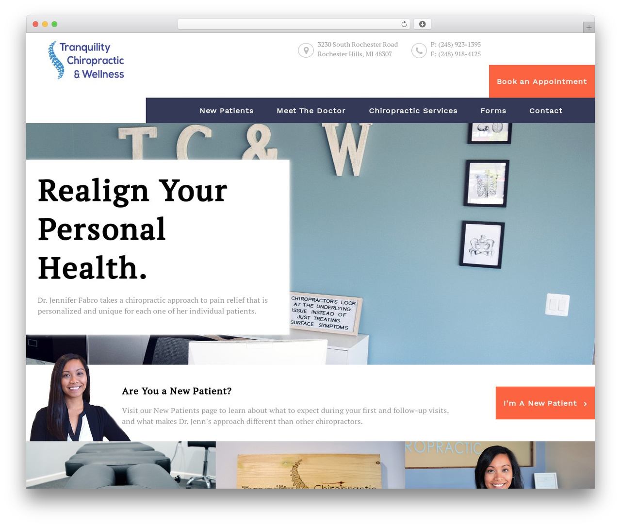 Tranquility WordPress theme - tranquilitychiro.com