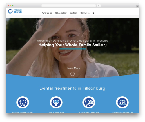 Duptronics theme WordPress - www.ottercreekdentistry.com