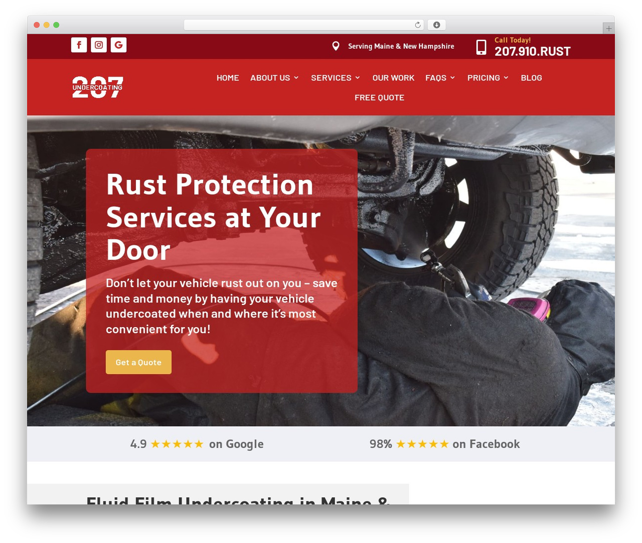 207 Undercoating WordPress theme - 207undercoating.com