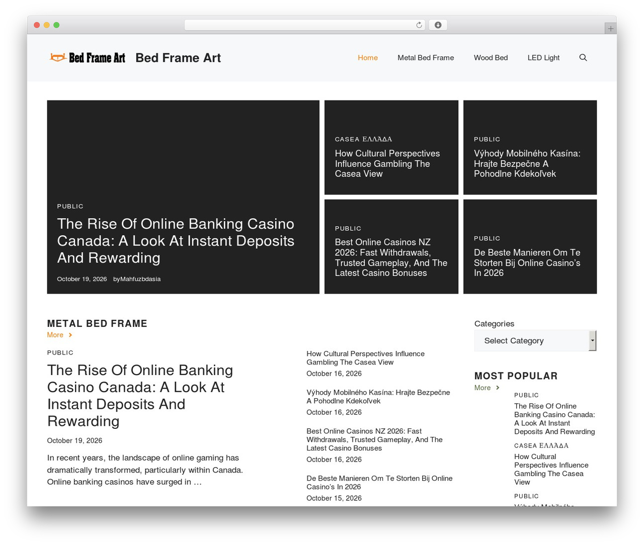 GeneratePress WordPress theme - www.bedframeart.com