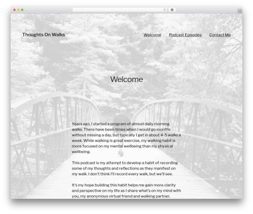 Hamilton theme WordPress - thoughtsonwalks.com