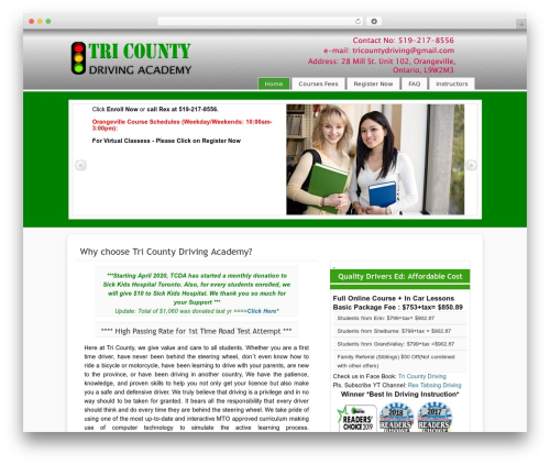 Best WordPress theme Catalyst - tricountydriving.ca
