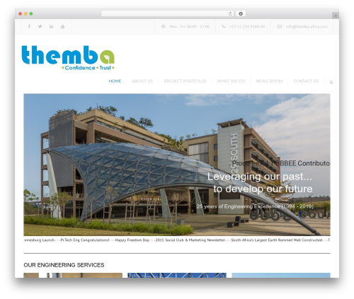constructo WordPress theme design - themba-africa.com