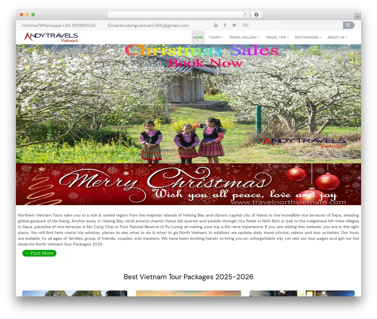 My Default theme Basic WordPress travel theme - travelnorthvietnam.com